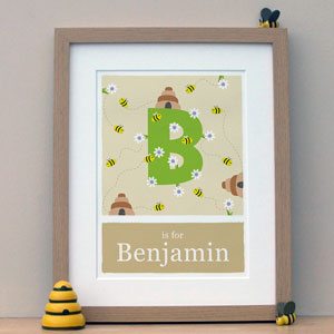 Bee Print By Doodlebump