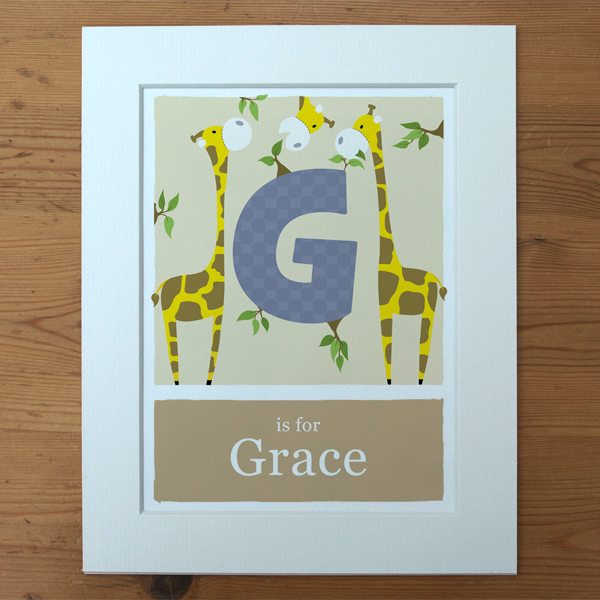 beige mounted giraffe print