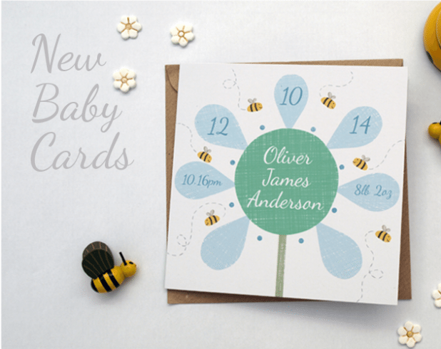 personalised new baby cards