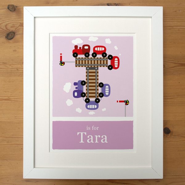 personalised-train-alphabet-print-pink-with-white-frame