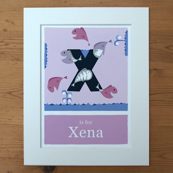 pink personalised x-ray print
