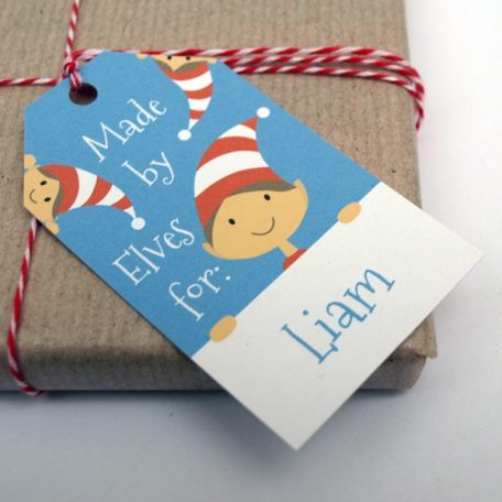 personalised christmas gift tags - elf design