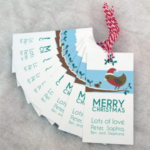 personalised robin gift tags