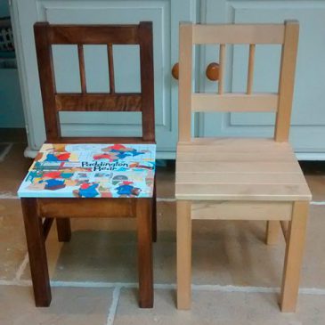 upcycling childs chair before and after