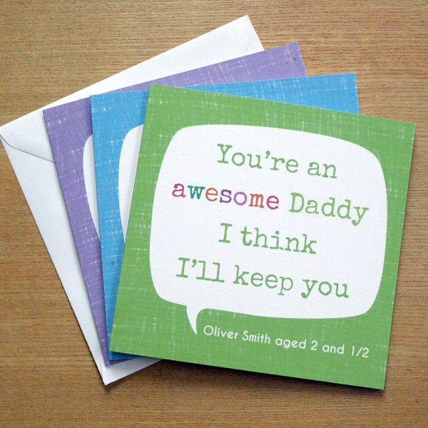 personalised awesome father's day card