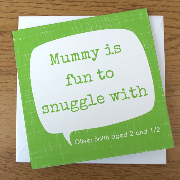 green quote mothers day card