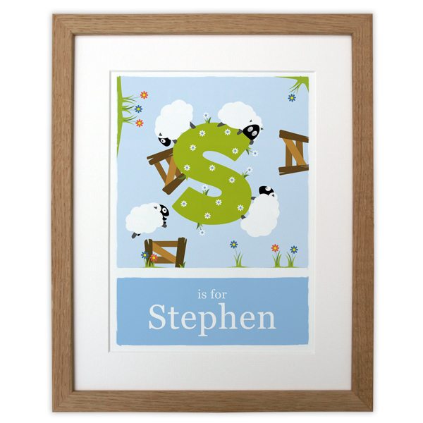 personalised-sheep-alphabet-print-blue-with-wood-frame